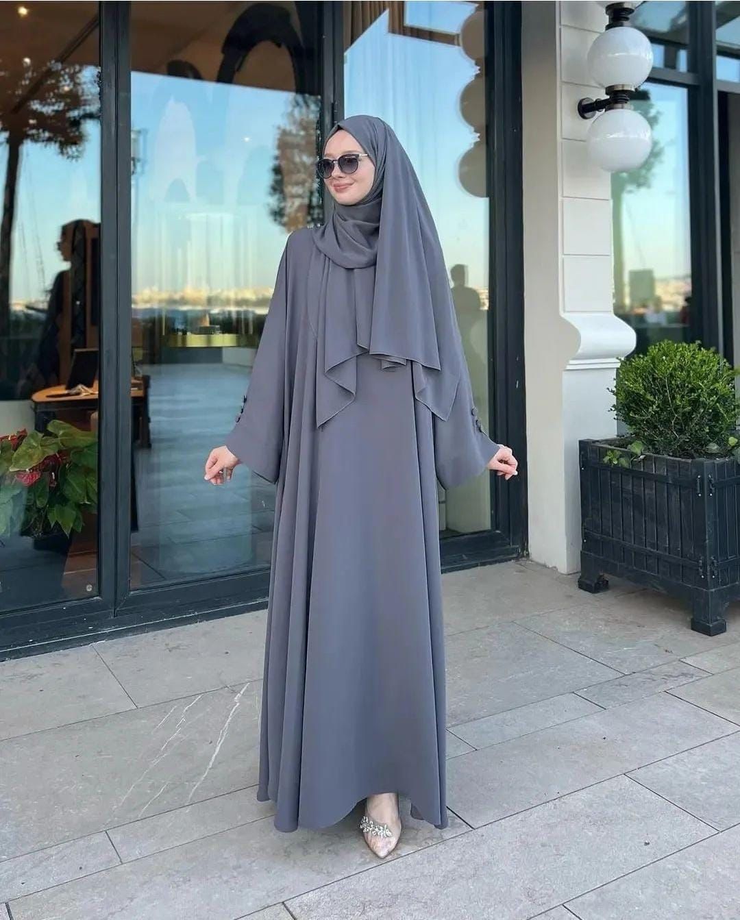 Arabic Gray Abaya